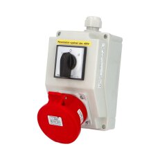 Zásuvková krabice se spínačem I-0-II  IP44 1x400V/32A/5 FAMATEL SB305