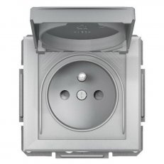 Asfora Zásuvka 2P+PE 250V 16A, clonky, IP44, alu SCHNEIDER EPH2800661