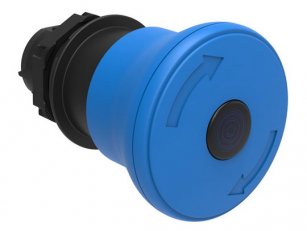 Lovato LPCBL6646 Plastová hlavice prosvětlovací s hřibovým knoflíkem 40mm modrá