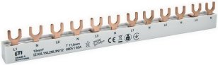 Propojovací lišta IZ10 3p+N (L1,N-L2,N-L3,N) 12M 63A 10mm2 vidlice ETI 002921268