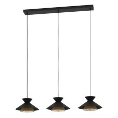Závěsné svítidlo GRIZEDALE 3xE27 černá/mosaz 3X40W IP20 EGLO 43886