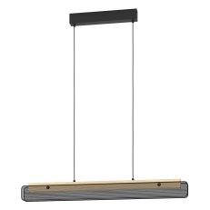 Závěsné svítidlo KOKOMO-Z LED-ZIG-RGB/CCT černá/dřevo 34W EGLO 900702