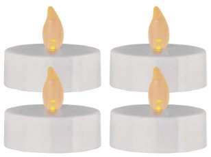 LED dekorace čajová svíčka maxi, bílá, CR2032, vnitřní, vintage, 4 ks