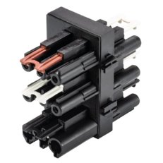 rozvodný blok 1/5, 3-pól, vypínač 1/1, gesis, černý/ hnědý WIELAND 92.030.0053.1