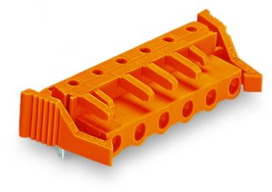 Pružinová svorkovnice THT úhlová 7,62 mm oranžová 8pól. WAGO 232-868/039-000