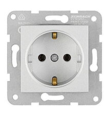 Zásuvka SCHUKO, šroubové svorky, stříbrná SCHRACK EV121202--