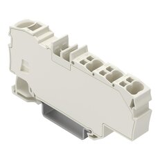 Distribuční svorka, S ovládacími otvory, 1× 6 mm2 / 6× 1,5 mm2, Světle šedá