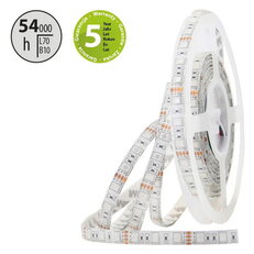 LED pásek SMD5050 RGB, 60LED/m, 14,4W/m, DC12V, 496lm/m, IP54, 10mm, 5m