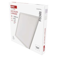 LED přisazené svítidlo FLORI čtvercové, bílé, 18W, neutrální bílá EMOS ZM1402