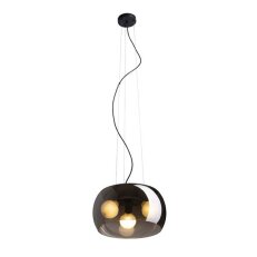 AMANDA závěsná matná černá kouřové sklo 230V E27 3x15W RENDL R14136