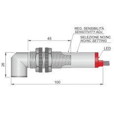 Optoelektronický senzor d18 mm AECO FT18-ABR-90