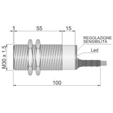 Kapacitní senzor d30 mm - Atex prach AECO SC30SM-C20 NPN NO+NC AD3