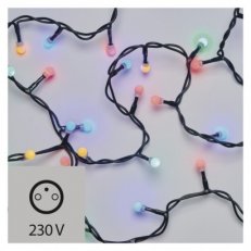 LED vánoční řetěz - kuličky, 5m, vnitřní použití, multicolor