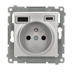 Zásuvka silová 1 násobná typ E s 2 násob