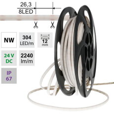 LED pásek SOB NW, 304LED/m, 19W/m, DC 24