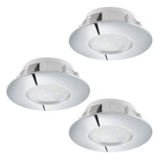 Zápustné svítidlo PINEDA SET 3XLED d78 chrom STARR 14,7W IP44 EGLO 95822