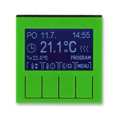 Termostat pokojový programovatelný 3292H-A10301 67 zelená/kouř. černá Levit ABB