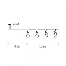 LED vánoční girlanda - sněhuláci, 2xAA, teplá bílá, časovač