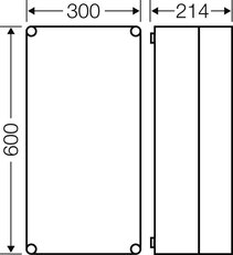 Mi-prázdná skříň, vestavný rozměr 275x575x191mm, neprůhledné víko HENSEL MI 0411