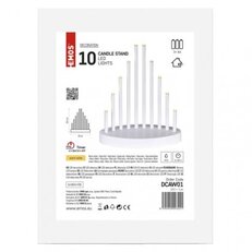 LED svícen bílý, 24,5 cm, 3x AA, vnitřní, teplá bílá, časovač EMOS DCAW01