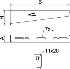 Nástěnný výložník OBO MWA 12 11S FS s upevňovacím šroubem M10x25 B110mm Ocel