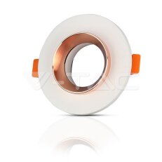 GU10 Fitting Gypsum Metal White Plaster With Rose Gold, Round, Recessed, VT-862