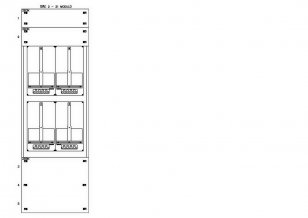 Konstrukce elektroměrová 2-33, 2-řadá, plastové panely SCHRACK CSIL127233