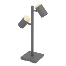 Stolní svítidlo CARTAGENA 2xGU10 černá/dřevo 9W IP20 EGLO 390069