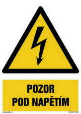 Pozor - pod napětím, fólie 148x105, W012-11.SC