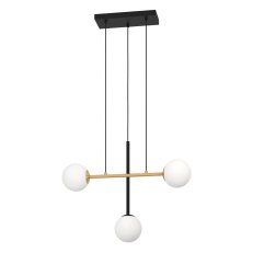 Závěsné svítidlo PAZ 3xE14 černá/kartáčovaná mosaz/bílá 120W IP20 EGLO 390177
