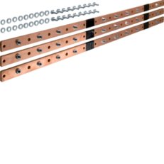 Cu sběrna 40x10mm, 1245mm, pro 5 polí, 3ks včetně šroubů HAGER UM09M