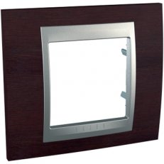 Unica Top Krycí rámeček jednonásobný, Wenge/Aluminium SCHNEIDER MGU66.002.0M3