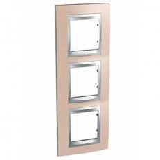 Schneider MGU66.006V.096 Krycí rámeček Top trojnásobný vert., Onyx Copper/alu