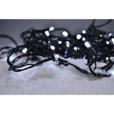 LED venkovní vánoční řetěz 200 LED 10m přívod 5m 8 funkcí IP44 studená bílá