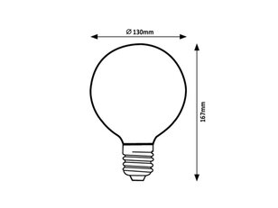 Světelný zdroj Filament LED, E27 G125, 3W, 30lm, 1800K RABALUX 79027