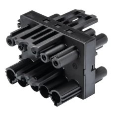 rozbočný blok, 5-pól, 1/3, černý WIELAND 92.050.6953.1