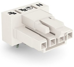 Zásuvka na desky plošných spojů úhlové provedení 4pól. bílá WAGO 890-824/011-000