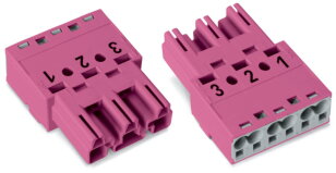 Zástrčka 3pól. Kód. B Růžová WAGO 770-293