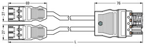 Kabel Y Eca 2x zástrčka/zásuvka 6pól. WAGO 771-5001/100-000