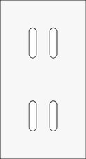 2násobný čelní panel, svislý, NIKO Rocker steel WHITE COATED 154-56852