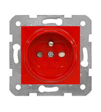 Zásuvka ČSN bezpečnostní clonka, šroubové svorky, červená SCHRACK EV101256--