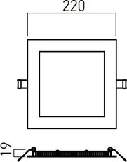 XFLAT REC. SQ. PANEL 22W 220-240V AC 400