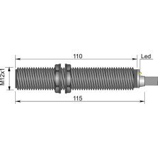 Magnetický senzor pro válce - Hallova sonda AECO SHC/P-12L PNP NC