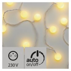LED světelný řetěz - kuličky 2,5cm, 4m, teplá bílá, časovač