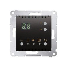 Termostat s displejem, vestavěný senzor teploty, 16(2) A, 230V, antracit mat