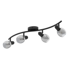 Bodové svítidlo POLLICA 4xE14 černá/černá-transparent 112W IP20 EGLO 98626