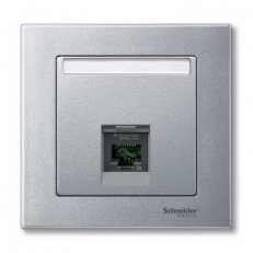 Merten Centrální deska datové zásuvky 1xRJ45 Aluminium SCHNEIDER MTN465860