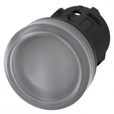 světelná signálka, 22 mm, kulatá, materiál: plast, barva: čirá, čočka, hladká