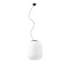 Závěsné svítidlo se skleněným stínidlem OSMONT TANIA L1 13W IP40 E27 černá