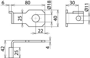 Připojovací třmen IF 1 úhlový Průměr otvoru d1 18 mm DEHN 923318